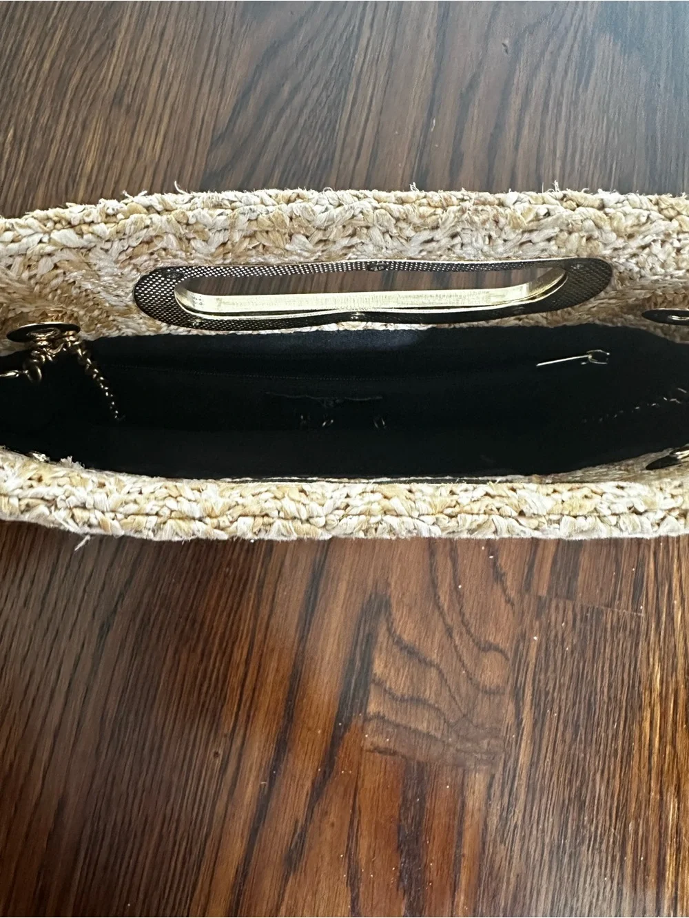 Woven Straw Clutch Handbag